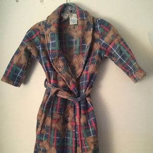 Fleece Bathrobe Soft & Warm w/ Teddy Bears